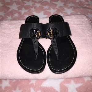 Tommy Hilfiger Black Sandals Flip Flops 7.5